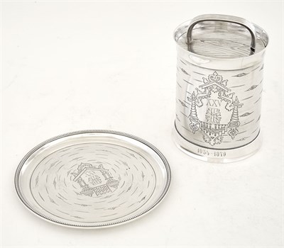 Lot 285 - Russian Silver Trompe L'Oeil Caviar Pot and...