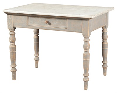 Lot 529 - Continental Painted Marble Top Table Height 30...