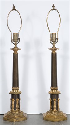 Lot 413 - Pair of Empire Style Gilt and Patinated Metal...