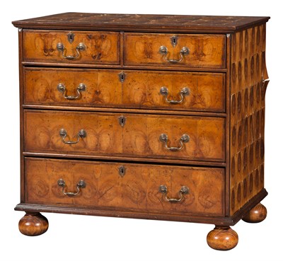 Lot 414 - Two Queen Anne Style Oyster-Veneered Walnut...