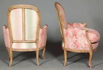 Lot 415 - Pair of Louis XV Style Beechwood...