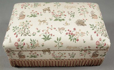 Lot 435 - Silk-Upholstered Ottoman Height 16 inches,...