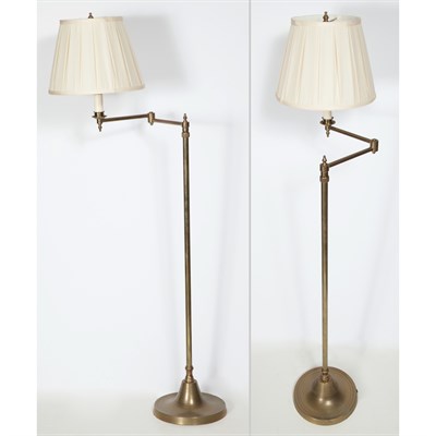 Lot 436 - Pair of Brass Articulated Floor Lamps Height...