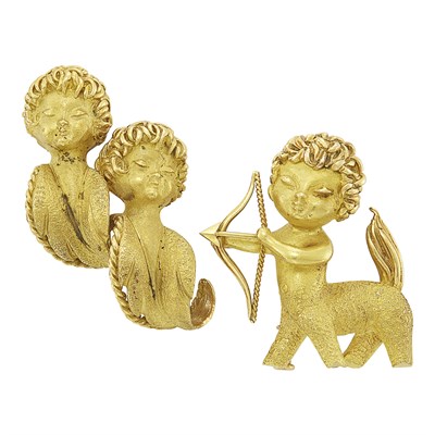 Lot 159 - Two Gold Clip-Brooches, George L'Enfant, France