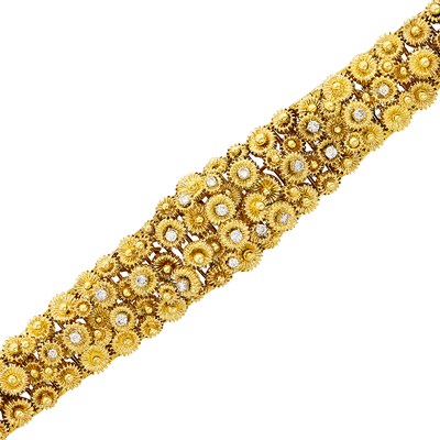 Lot 603 - Gold and Diamond Bracelet