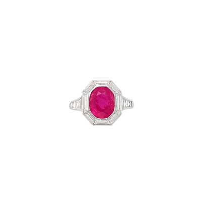Lot 266 - Platinum, Ruby and Diamond Ring