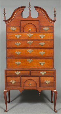 Lot 267 - Queen Anne Walnut High Chest Massachusetts,...