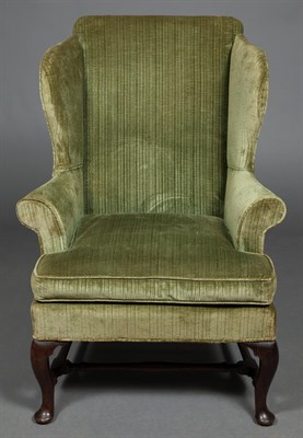 Lot 261 - George II Mahogany Wing Chair Raised on...