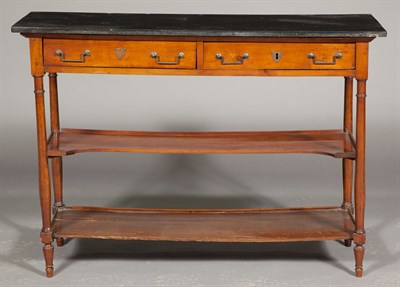 Lot 308 - Empire Provincial Fruitwood Marble Console...