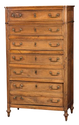 Lot 313 - Louis XVI Walnut Semainier Height 64 inches,...