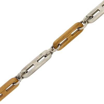 Lot 200 - Sterling Silver and Wood Nautical Link Bracelet, Gucci