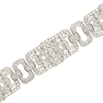 Lot 338 - Platinum and Diamond Bracelet