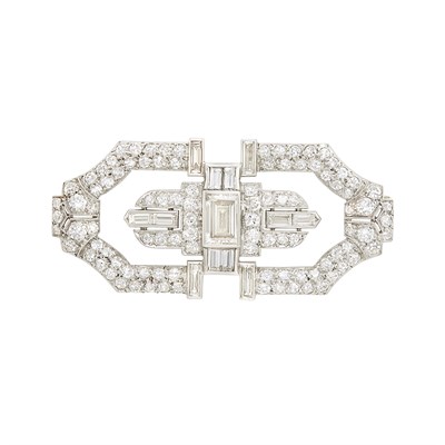 Lot 334 - Platinum and Diamond Brooch