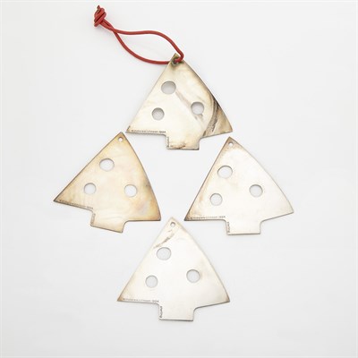 Lot 1739 - Four Silver Christmas Tree Ornaments, Linda Lee Johnson