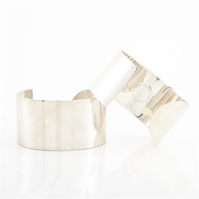 Lot 1729 - Two Silver Cuff Bangle Bracelets, Linda Lee Johnson