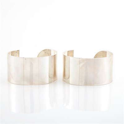 Lot 1730 - Two Silver Cuff Bangle Bracelets, Linda Lee Johnson