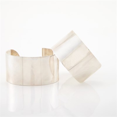 Lot 1731 - Two Silver Cuff Bangle Bracelets, Linda Lee Johnson