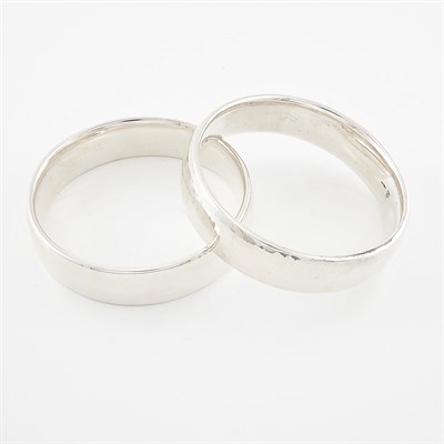 Lot 1763 - Two Sterling Silver Bangle Bracelets, by Linda Lee Johnson