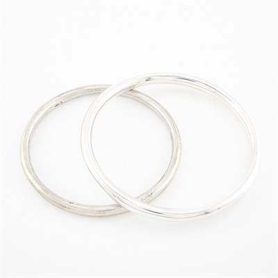 Lot 1761 - Two Sterling Silver Bangle Bracelets, by Linda Lee Johnson