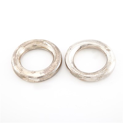 Lot 1767 - Two Sterling Silver Napkin Rings, Linda Lee Johnson