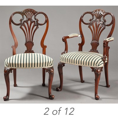 Lot 429 - Set of Twelve George II Style Mahogany Dining...