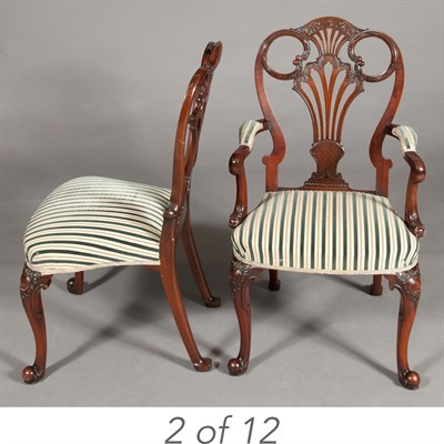 Lot 263 - Set of Twelve George II Style Mahogany Dining...