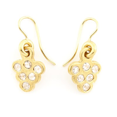 Lot 1708 - Pair of Gold and Diamond Earrings, Linda Lee Johnson