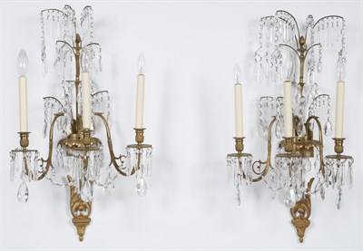 Lot 199 - Pair of George III Style Gilt-Metal and Glass...