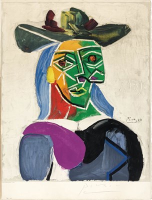 Lot 162 - After Pablo Picasso TÊTE DE FEMME AU CHAPEAU...