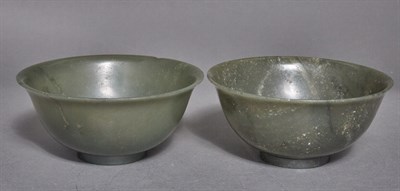 Lot 227 - Two Similar Chinese Jade Bowls 19th Century...