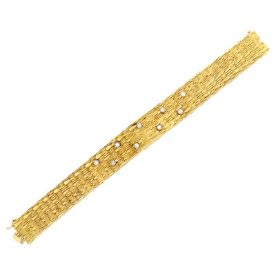 Lot 1138 - Gold and Diamond Bracelet-Watch, Ebel