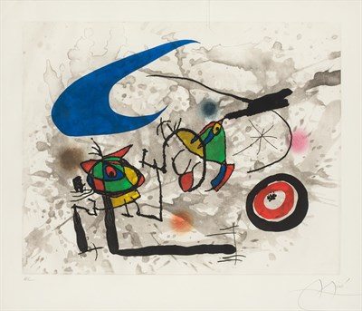 Lot 115 - Joan Miró PYGMÉES SOUS LA LUNE (D. 562) Color...