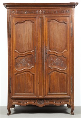 Lot 234 - Louis XV Provincial Oak Armoire Height 7 feet...