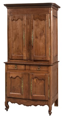 Lot 373 - French Elmwood Buffet à Deux Corps Height 7...