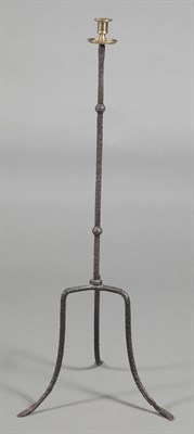Lot 239 - Pair of Wrought Iron and Brass Floor...