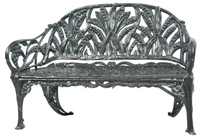 Lot 303 - Painted Cast Iron Lily of the Valley Bench...