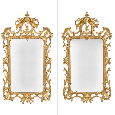 Lot 231 - Pair of George III Style Giltwood Mirrors Each...