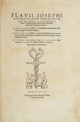 Lot 172 - FLAVIUS JOSEPHUS Antiquitatum Judaicarum libri...