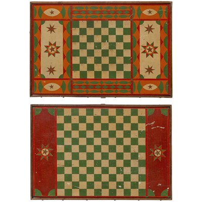 Lot 270 - Double-Sided Painted Game Board Height 19 1/2...