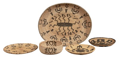 Lot 306 - Group of Five Southwestern Woven Baskets...
