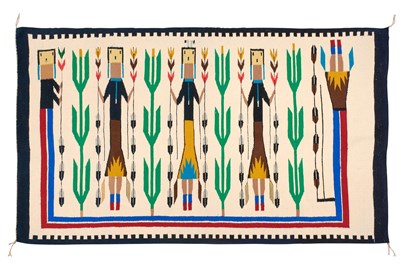 Lot 284 - Southwestern Woven Yei Rug Depicting four...