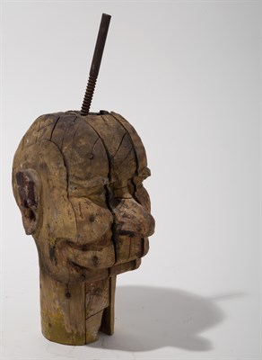 Lot 134 - Wooden Carnival Game Head Circa late 19th...