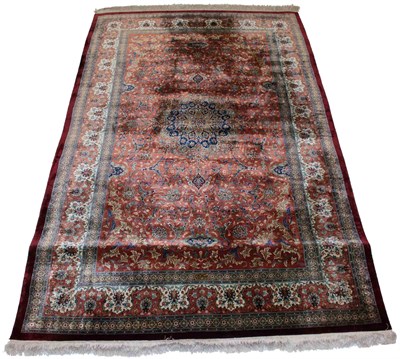 Lot 594 - Qum Silk Rug Central Iran, contemporary The...