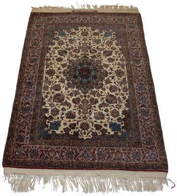 Lot 610 - Silk Wrap Isfahan Rug Central Iran,...