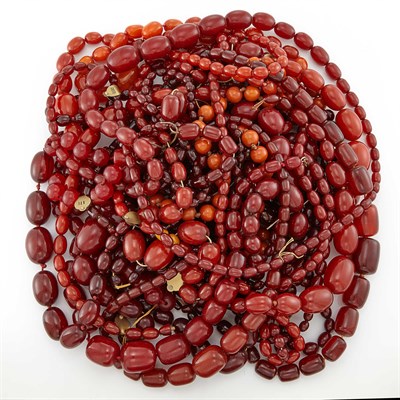 Lot 1834 - Group of Amber Bead Necklaces