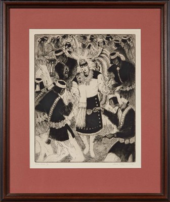 Lot 92 - Gene Kloss (1903-1996) KERESAN DANCERS Etching,...