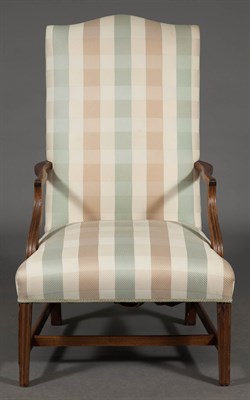 Lot 226 - Federal Mahogany Upholstered Lolling Chair...