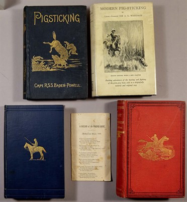 Lot 244 - [PIG-STICKING] Five items, comprising:...