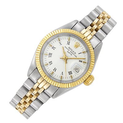 Lot 550 - Rolex, Stainless Steel and Gold 'Oyster Perpetual Date' Wristwatch, Ref. 6919