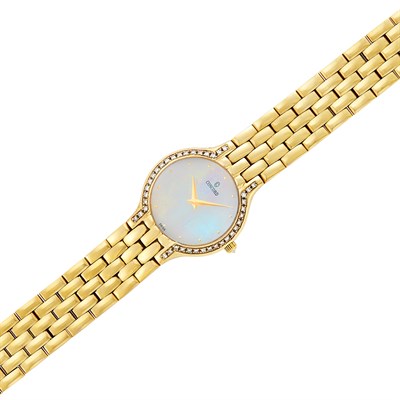 Lot 614 - Gold, Mother-of-Pearl and Diamond Wristwatch, Concord
